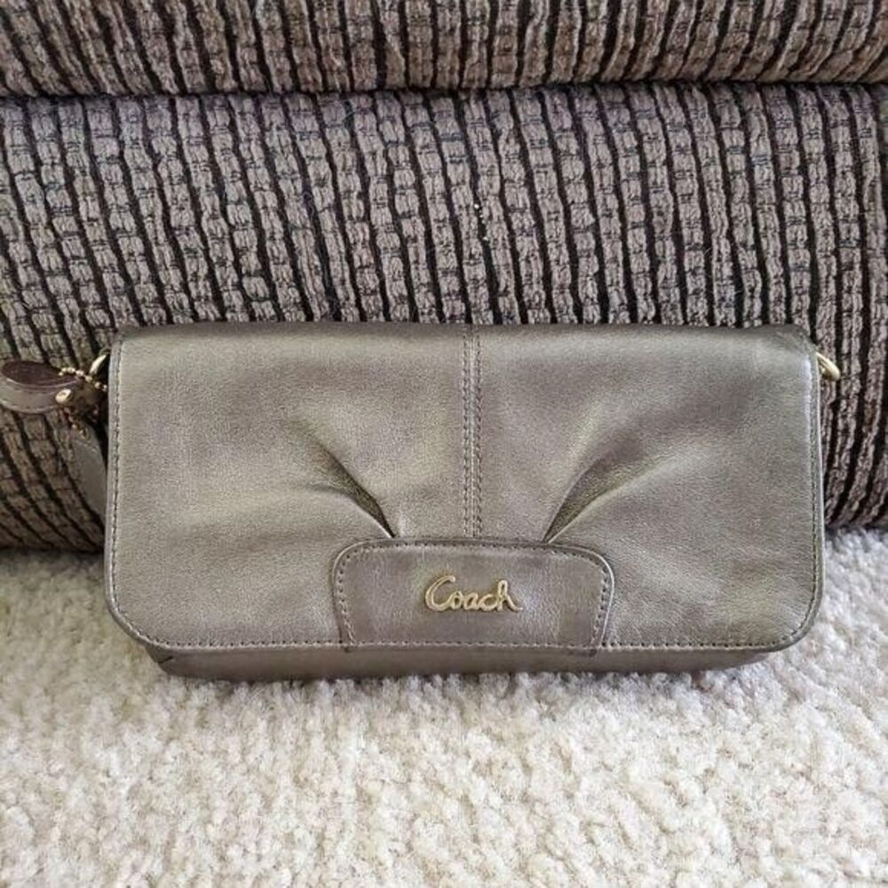 **Last Chance!! Final Sale** Coach goldish bronze leather wristlet